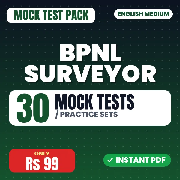BPNL Surveyor Exam – 30 Mock Tests / Practice Sets | English Medium PDF Download