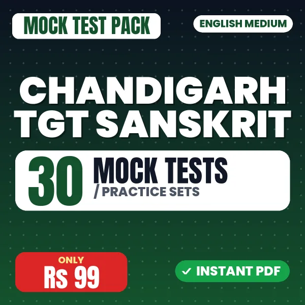 Chandigarh TGT Sanskrit Exam – 30 Mock Tests / Practice Sets | English Medium PDF Download