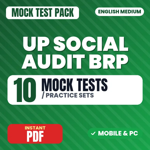 UP Social Audit BRP Exam – 10 Mock Tests / Practice Sets | English Medium PDF Download