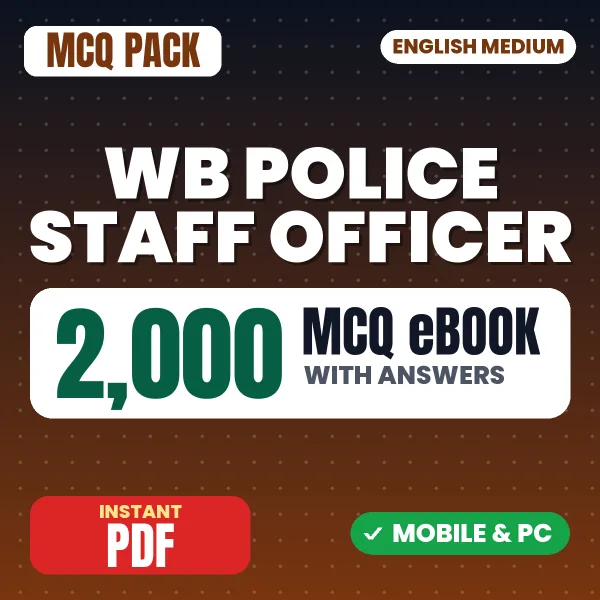 WB Police Staff Officer (Prelims) Exam – 2000 MCQ eBook with Answers | English Medium PDF Download