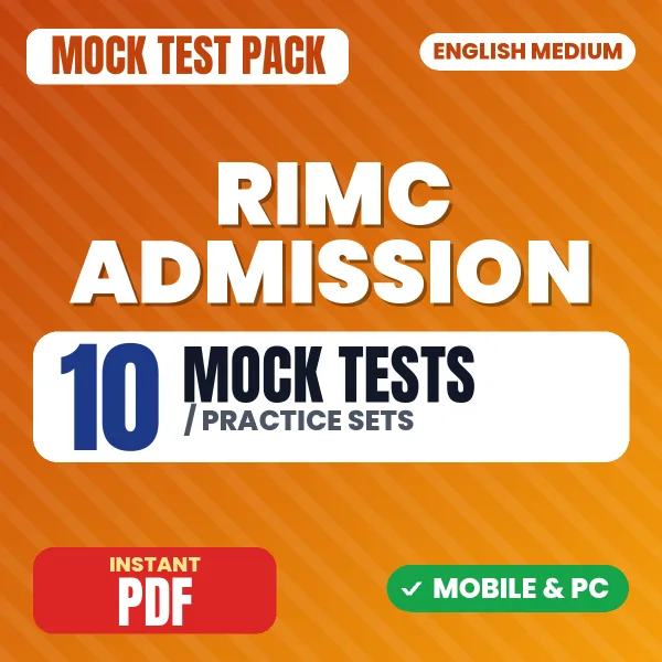 RIMC Admission Exam Paper 3 – 10 Mock Tests / Practice Sets | English Medium PDF Download