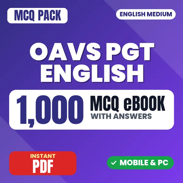 OAVS PGT English Exam – 1000 MCQ eBook with Answers | English Medium PDF Download