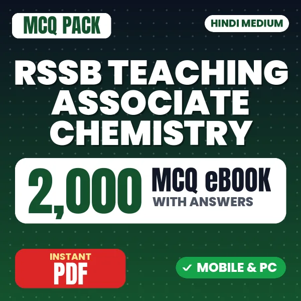 RSSB Teaching Associate (Chemistry) Exam Paper 1 – 2000 MCQ eBook with Answers | Hindi Medium PDF Download