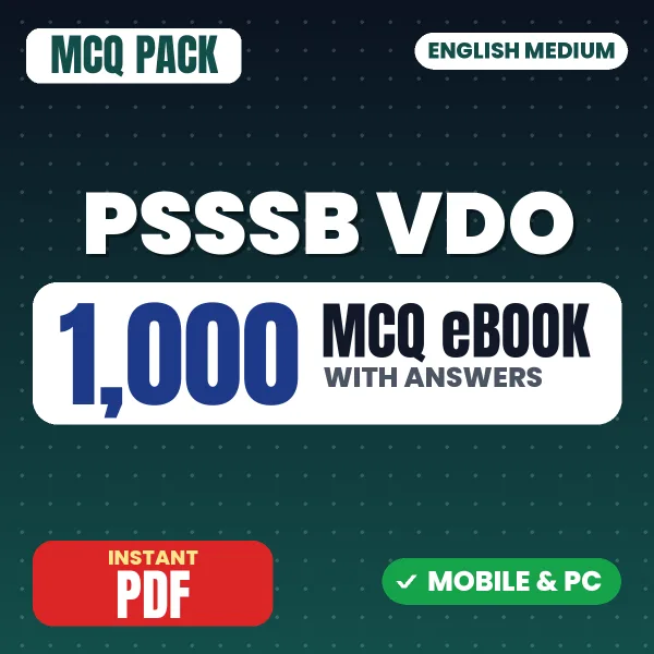 PSSSB VDO Exam – 1000 MCQ eBook with Answers | English Medium PDF Download