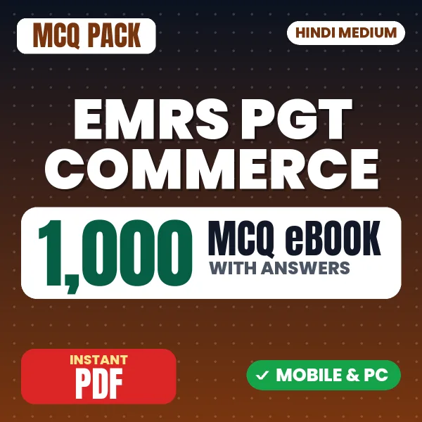 EMRS PGT Commerce Exam Tier 2 – 1000 MCQ eBook with Answers | Hindi Medium PDF Download