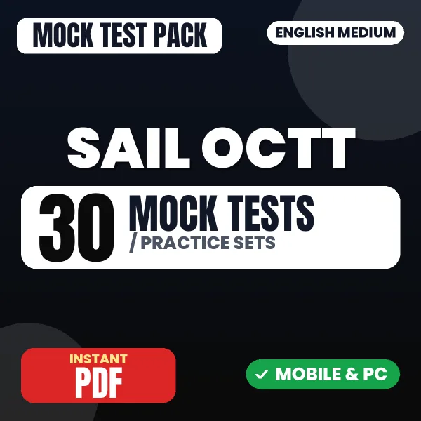 SAIL OCTT (Electrical) Exam – 30 Mock Tests / Practice Sets | English Medium PDF Download