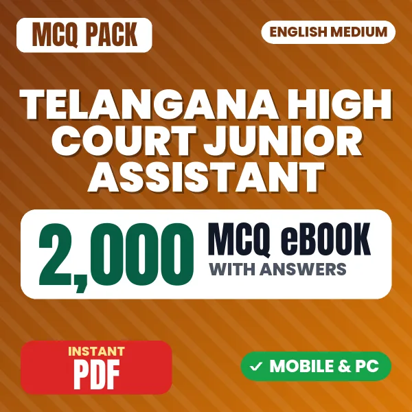 Telangana High Court Junior Assistant Exam – 2000 MCQ eBook with Answers | English Medium PDF Download