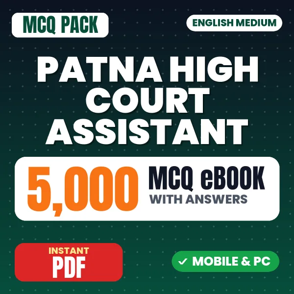 Patna High Court Assistant Preliminary / Screening Test Exam – 5000 MCQ eBook with Answers | English Medium PDF Download