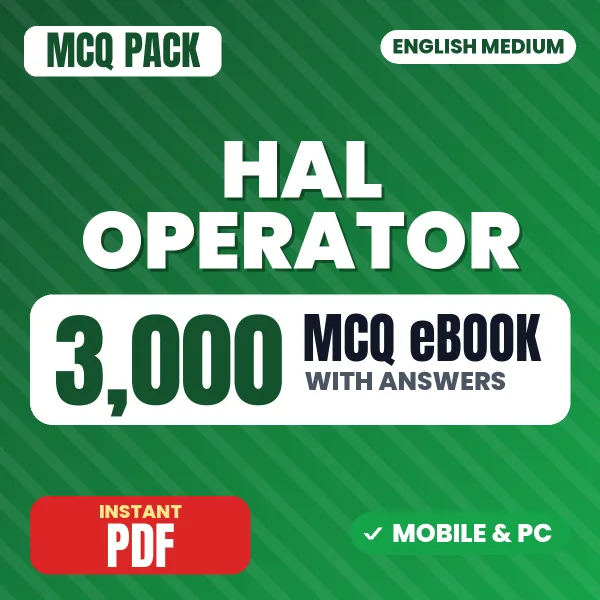 HAL Operator (Fitter) Exam – 3000 MCQ eBook with Answers | English Medium PDF Download