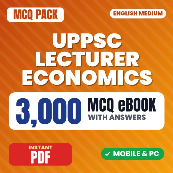 UPPSC Lecturer Economics Prelims Exam – 3000 MCQ eBook with Answers | English Medium PDF Download