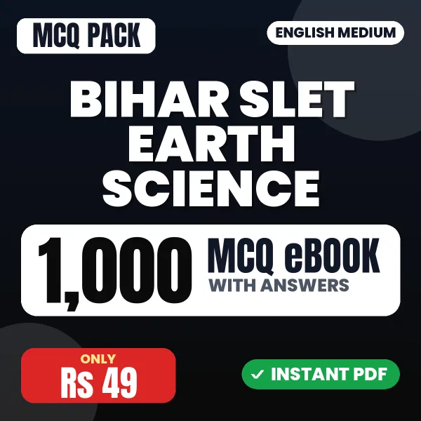 Bihar SLET Earth Science Exam – 1000 MCQ eBook with Answers | English Medium PDF Download