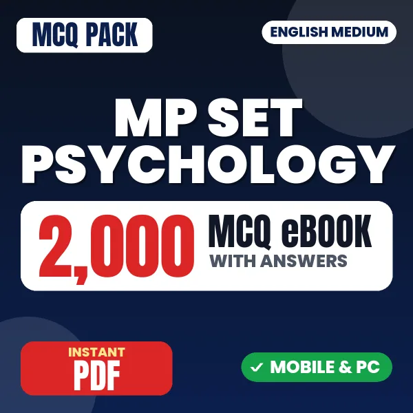 MP SET Psychology Exam – 2000 MCQ eBook with Answers | English Medium PDF Download