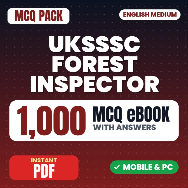 UKSSSC Forest Inspector Exam – 1000 MCQ eBook with Answers | English Medium PDF Download