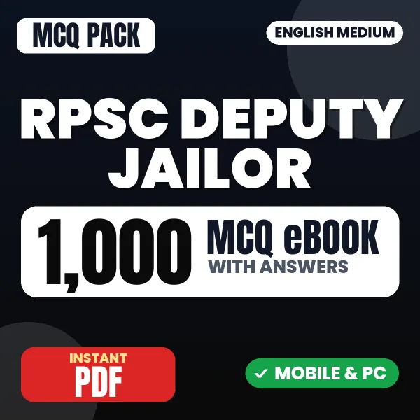RPSC Deputy Jailor (Paper-I) Exam – 1000 MCQ eBook with Answers | English Medium PDF Download
