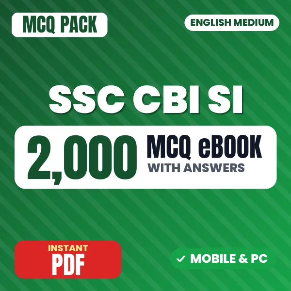 SSC CBI Sub Inspector TIER-I Exam – 2000 MCQ eBook with Answers | English Medium PDF Download