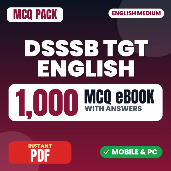 DSSSB TGT English Exam – 1000 MCQ eBook with Answers | English Medium PDF Download