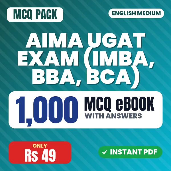 AIMA UGAT Exam (IMBA, BBA, BCA) – 1000 MCQ eBook with Answers | English Medium PDF Download