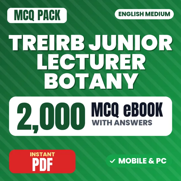 TREIRB Junior Lecturer Botany (Paper-I) Exam – 2000 MCQ eBook with Answers | English Medium PDF Download