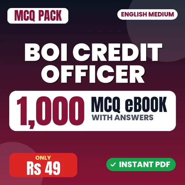 BOI Credit Officer Exam – 1000 MCQ eBook with Answers | English Medium PDF Download