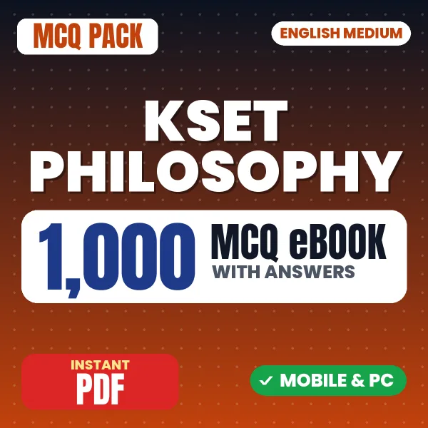 KSET Philosophy (Paper 2) Exam – 1000 MCQ eBook with Answers | English Medium PDF Download