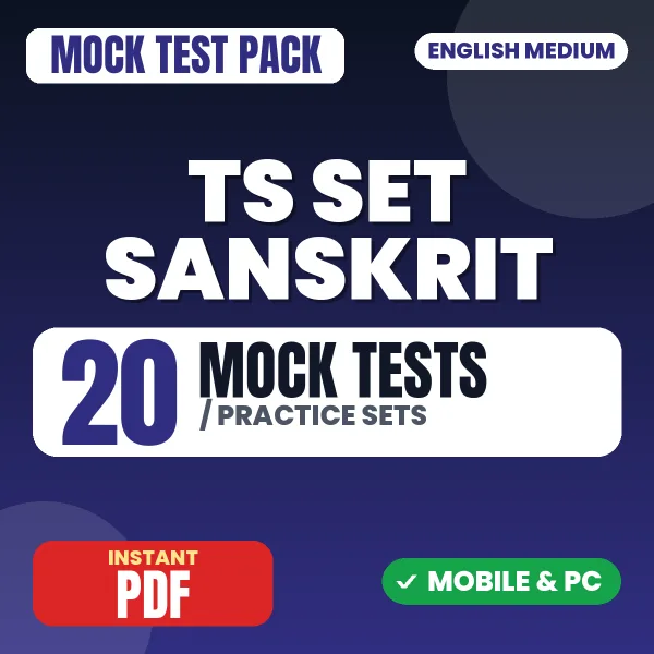 TS SET Sanskrit Exam – 20 Mock Tests / Practice Sets | English Medium PDF Download
