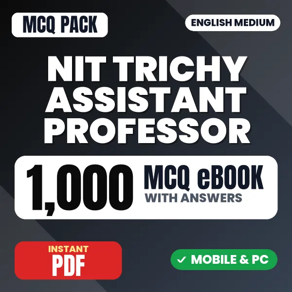 NIT Trichy Assistant Professor Exam – 1000 MCQ eBook with Answers | English Medium PDF Download