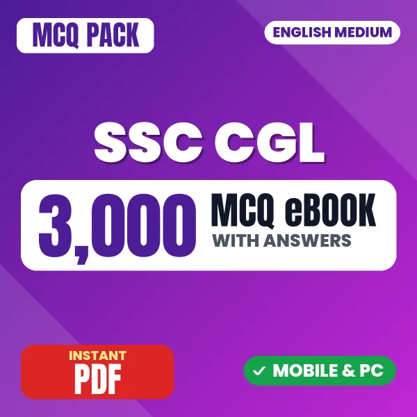 SSC CGL TIER 1 Exam – 3000 MCQ eBook with Answers | English Medium PDF Download
