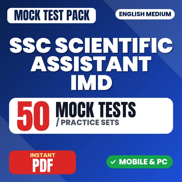 SSC Scientific Assistant IMD Exam Paper 2 – 50 Mock Tests / Practice Sets | English Medium PDF Download