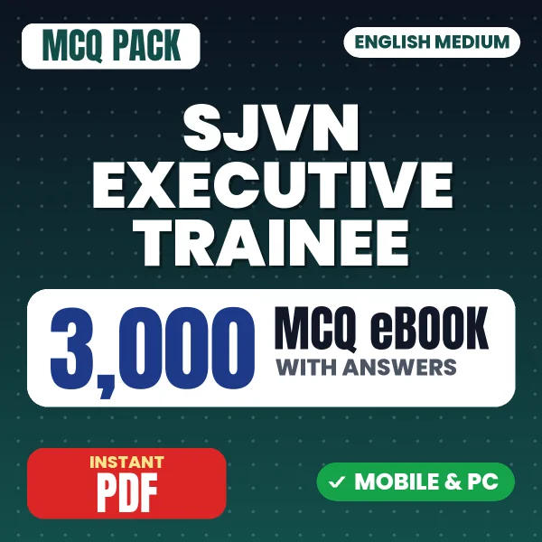SJVN Executive Trainee Civil Exam – 3000 MCQ eBook with Answers | English Medium PDF Download