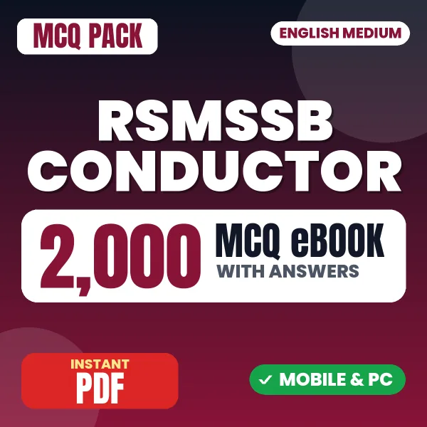 RSMSSB Conductor Exam – 2000 MCQ eBook with Answers | English Medium PDF Download