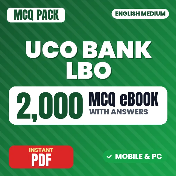 UCO Bank LBO Exam – 2000 MCQ eBook with Answers | English Medium PDF Download