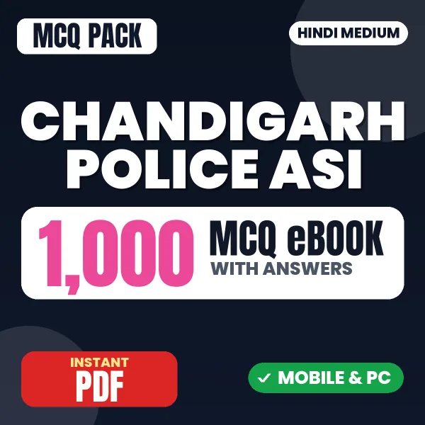 Chandigarh Police ASI Exam Tier I – 1000 MCQ eBook with Answers | Hindi Medium PDF Download