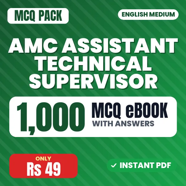AMC Assistant Technical Supervisor Exam – 1000 MCQ eBook with Answers | English Medium PDF Download