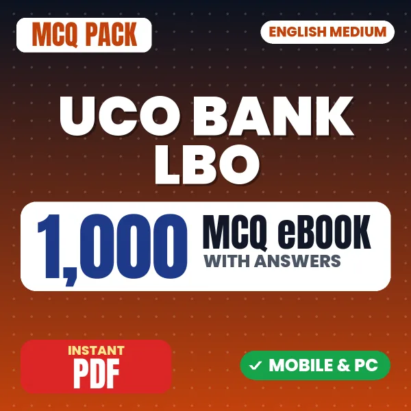 UCO Bank LBO Exam – 1000 MCQ eBook with Answers | English Medium PDF Download