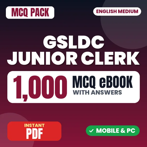 GSLDC Junior Clerk Exam – 1000 MCQ eBook with Answers | English Medium PDF Download