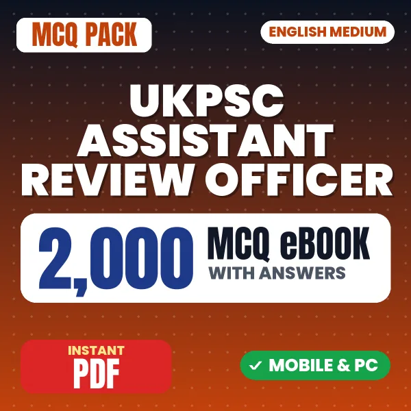 UKPSC Assistant Review Officer Prelims Exam – 2000 MCQ eBook with Answers | English Medium PDF Download