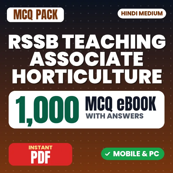 RSSB Teaching Associate (Horticulture) Paper-1 Exam – 1000 MCQ eBook with Answers | Hindi Medium PDF Download