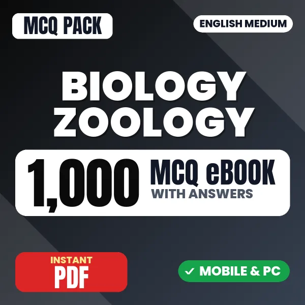 Biology (Zoology) Exam – 1000 MCQ eBook with Answers | English Medium PDF Download