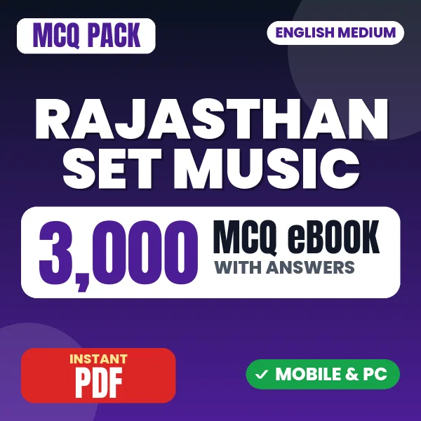 Rajasthan SET (Music) Exam – 3000 MCQ eBook with Answers | English Medium PDF Download