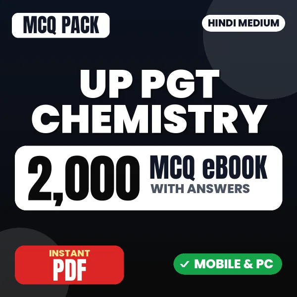 UP PGT Chemistry Exam – 2000 MCQ eBook with Answers | Hindi Medium PDF Download
