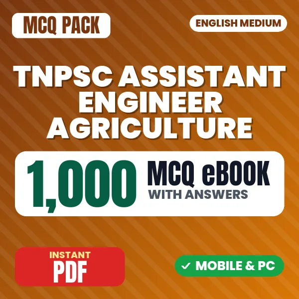 TNPSC Assistant Engineer (Agriculture) Paper-2 Exam – 1000 MCQ eBook with Answers | English Medium PDF Download