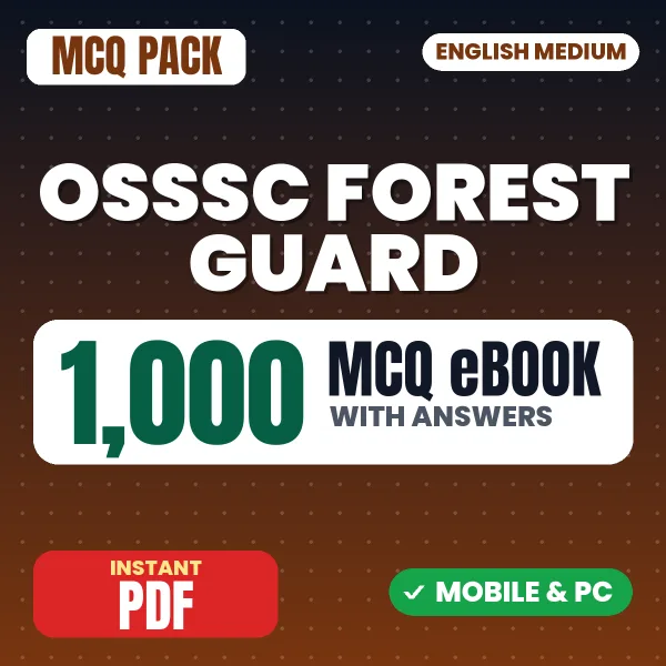 OSSSC Forest Guard Exam – 1000 MCQ eBook with Answers | English Medium PDF Download