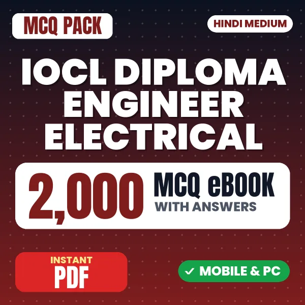 IOCL Diploma Engineer (Electrical) Exam – 2000 MCQ eBook with Answers | Hindi Medium PDF Download