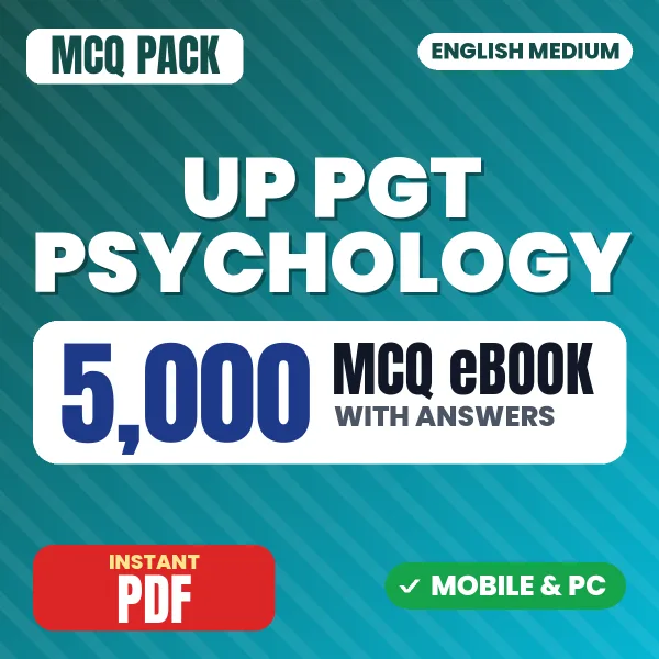 UP PGT Psychology Exam – 5000 MCQ eBook with Answers | English Medium PDF Download