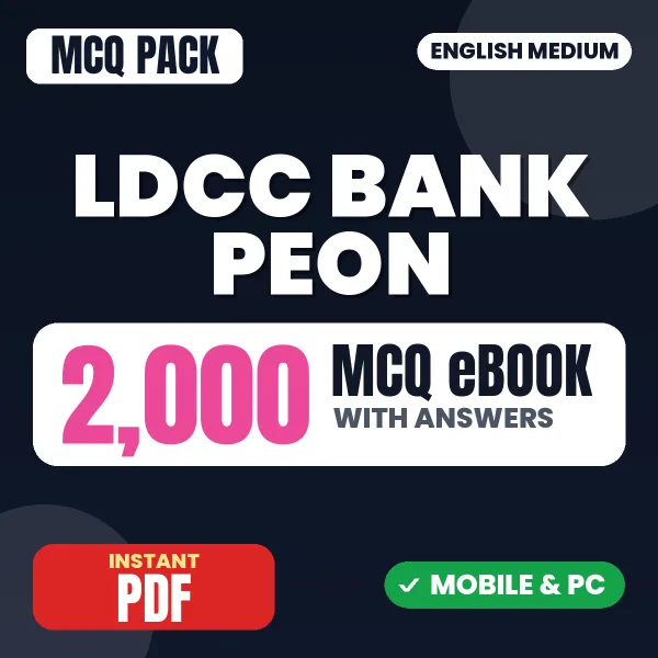 LDCC Bank Peon Exam – 2000 MCQ eBook with Answers | English Medium PDF Download