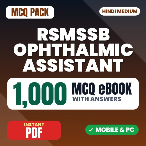 RSMSSB Ophthalmic Assistant Exam – 1000 MCQ eBook with Answers | Hindi Medium PDF Download