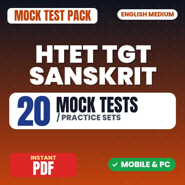 Haryana TET TGT Sanskrit Exam – 20 Mock Tests / Practice Sets | English Medium PDF Download