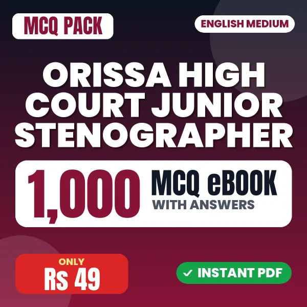 Orissa High Court Junior Stenographer Exam – 1000 MCQ eBook with Answers | English Medium PDF Download
