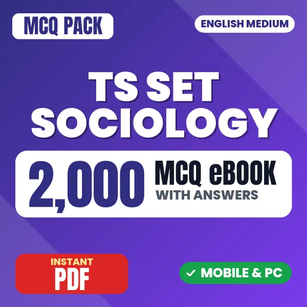 TS SET Sociology Exam – 2000 MCQ eBook with Answers | English Medium PDF Download