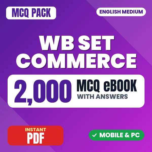 WB SET Commerce Paper-II Exam – 2000 MCQ eBook with Answers | English Medium PDF Download